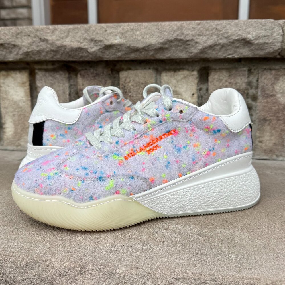 STELLA MCCARTNEY 100L LOOP SNEAKERS EU 37 WOMEN'S 7 Preppy Quiet Luxury Retro